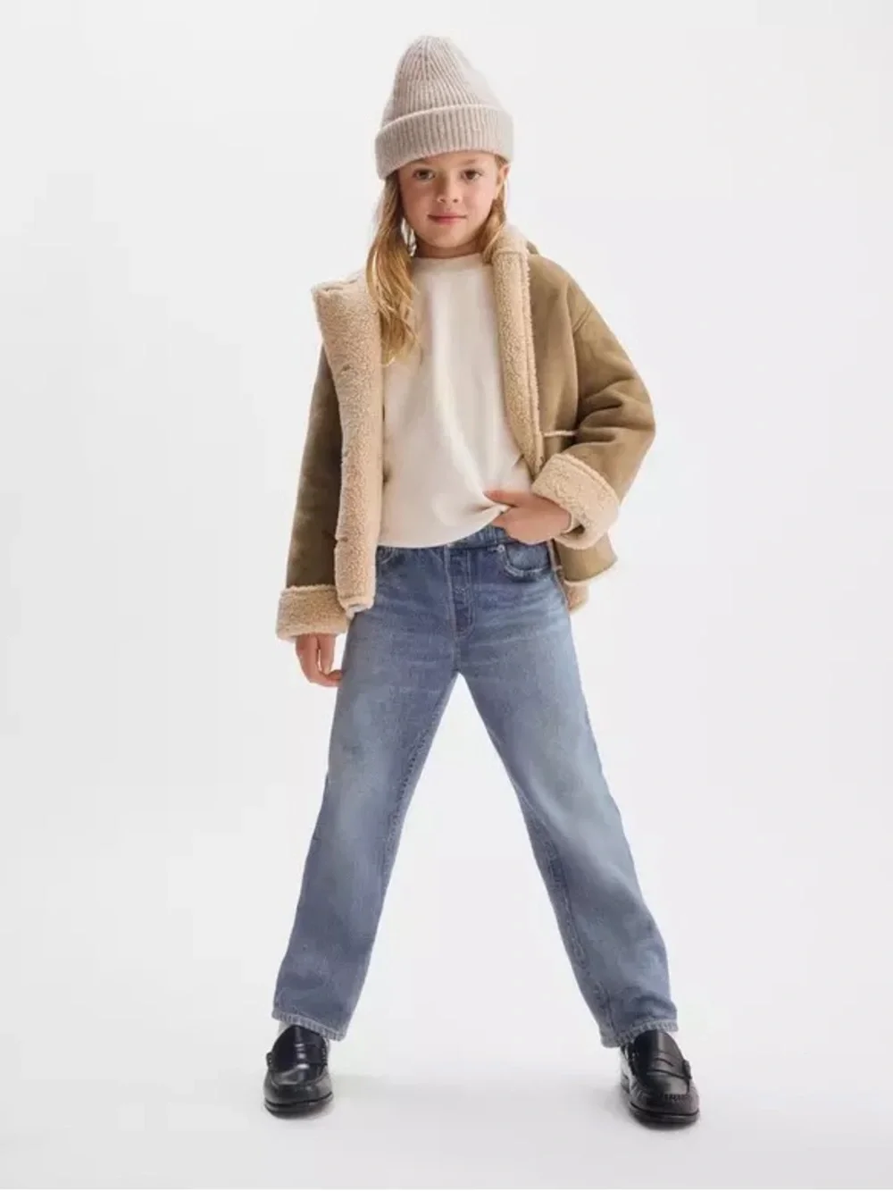 NWT Rag & Bone Mini rb Miramar Wide Leg Pants in Raily Kids Size 5/6Y